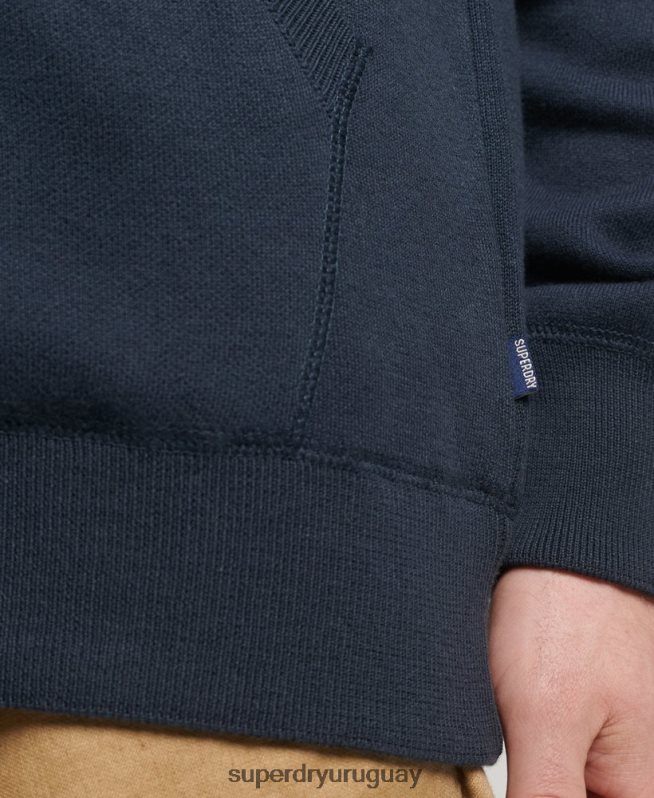 uy Superdry hombres sudadera con cremallera Essential de algodón orgánico Armada DT2N8Z5266 ropa