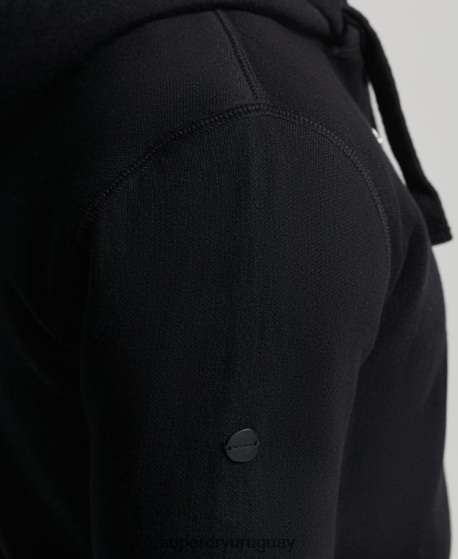 uy Superdry hombres sudadera con cremallera Essential de algodón orgánico negro DT2N8Z5262 ropa