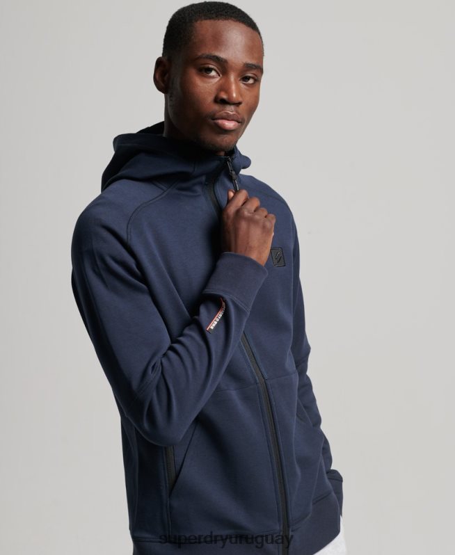 uy Superdry hombres sudadera con cremallera code tech azul DT2N8Z461 ropa