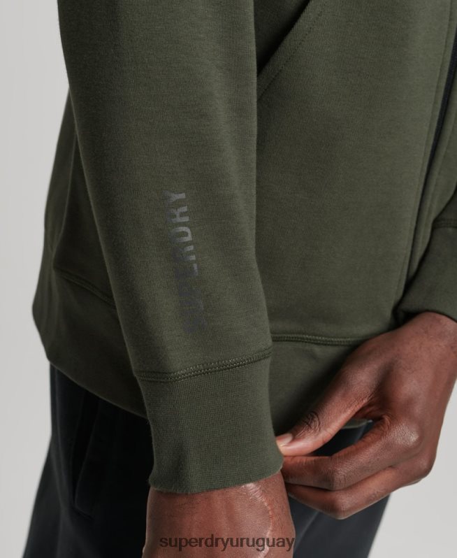 uy Superdry hombres sudadera con cremallera code tech caqui DT2N8Z5140 ropa