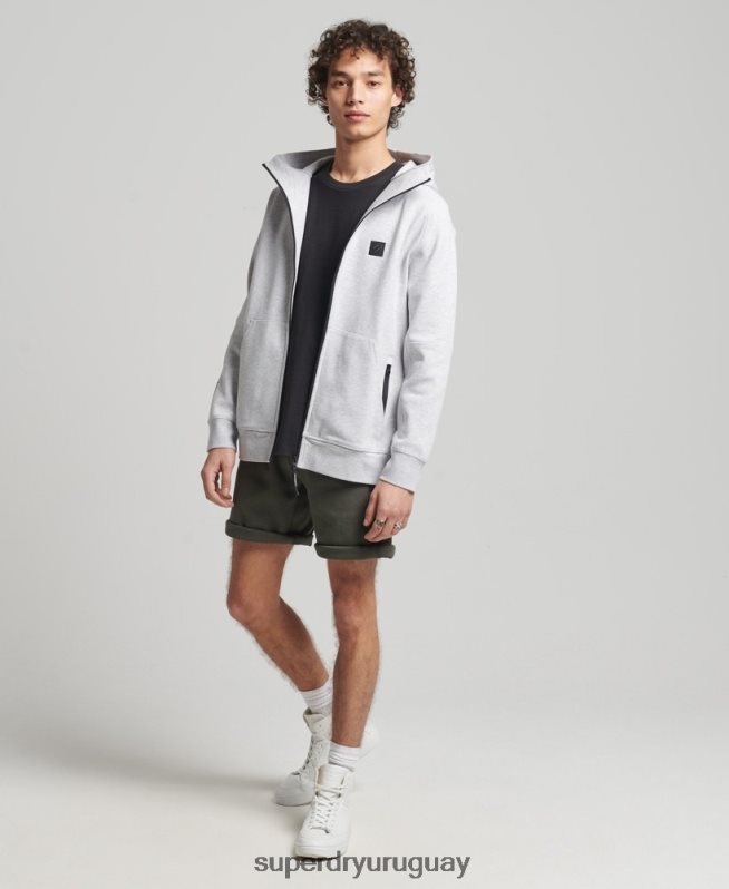 uy Superdry hombres sudadera con cremallera code tech gris DT2N8Z643 ropa