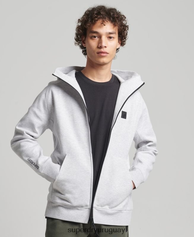 uy Superdry hombres sudadera con cremallera code tech gris DT2N8Z643 ropa