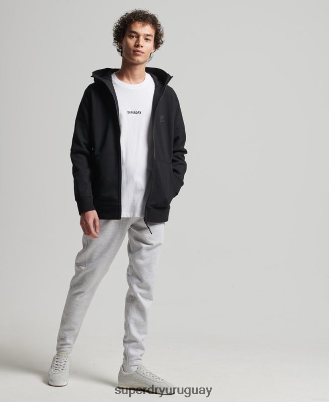 uy Superdry hombres sudadera con cremallera code tech negro DT2N8Z636 ropa