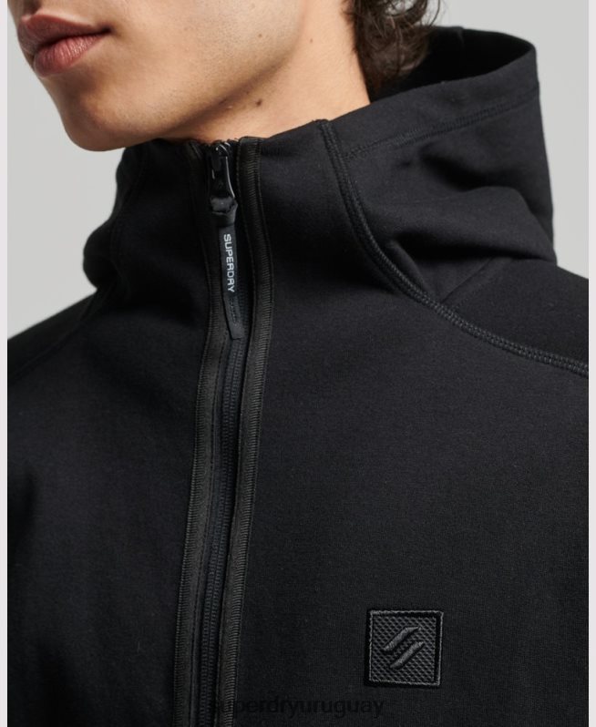 uy Superdry hombres sudadera con cremallera code tech negro DT2N8Z636 ropa