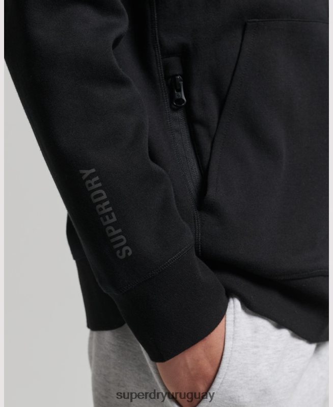uy Superdry hombres sudadera con cremallera code tech negro DT2N8Z636 ropa