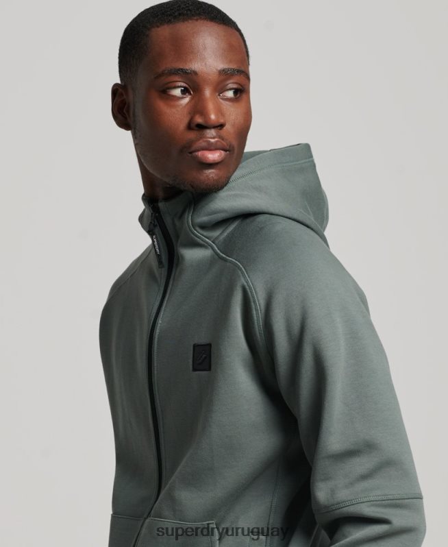 uy Superdry hombres sudadera con cremallera code tech verde DT2N8Z458 ropa