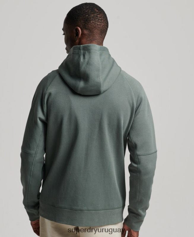 uy Superdry hombres sudadera con cremallera code tech verde DT2N8Z458 ropa
