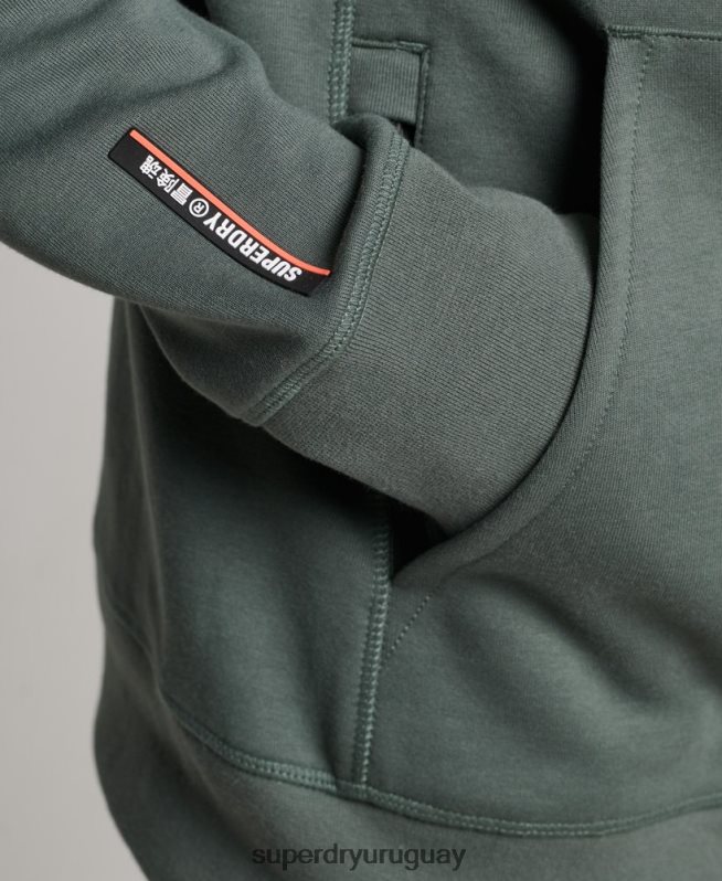 uy Superdry hombres sudadera con cremallera code tech verde DT2N8Z458 ropa