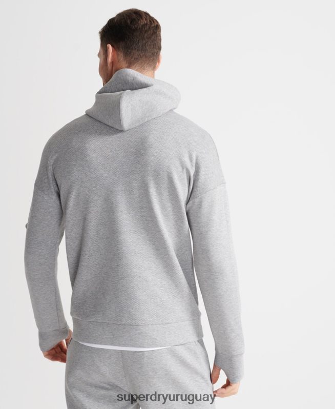 uy Superdry hombres sudadera con cremallera gymtech de entrenamiento gris DT2N8Z5176 ropa