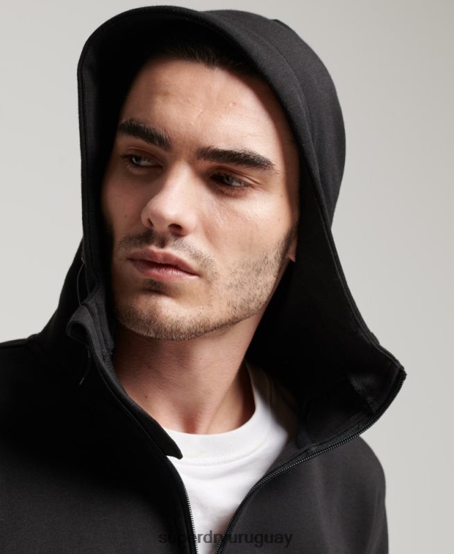 uy Superdry hombres sudadera con cremallera gymtech negro DT2N8Z562 ropa