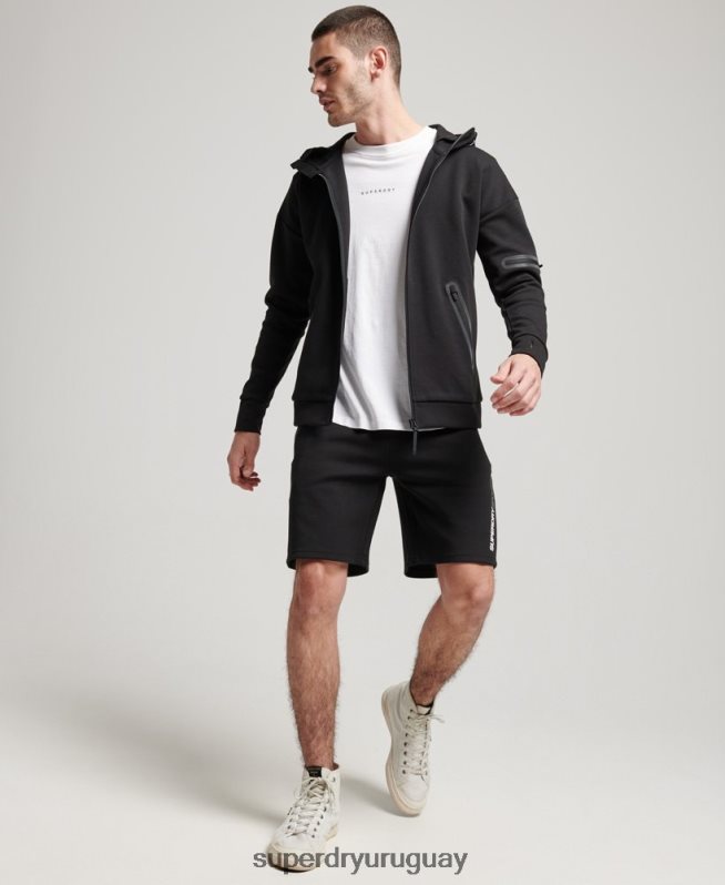 uy Superdry hombres sudadera con cremallera gymtech negro DT2N8Z562 ropa