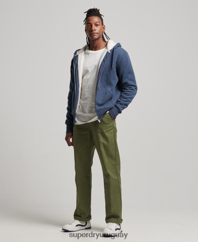 uy Superdry hombres sudadera con cremallera y forro de borreguito esencial Armada DT2N8Z499 ropa