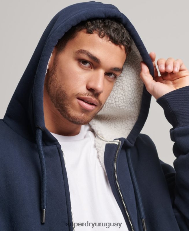 uy Superdry hombres sudadera con cremallera y forro de borreguito esencial Armada DT2N8Z797 ropa