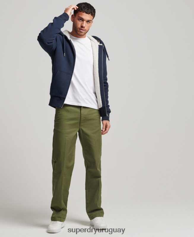 uy Superdry hombres sudadera con cremallera y forro de borreguito esencial Armada DT2N8Z797 ropa