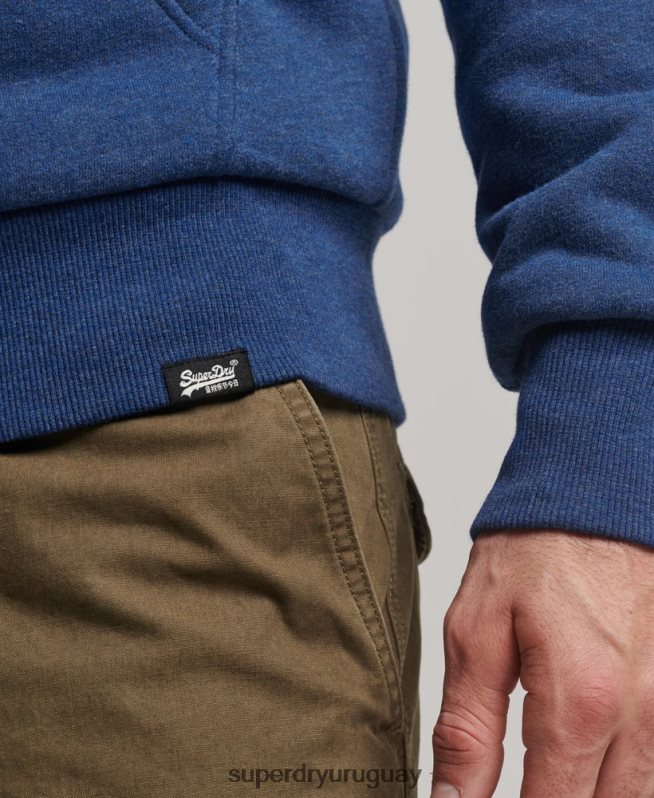 uy Superdry hombres sudadera con cremallera y forro de borreguito esencial azul DT2N8Z5110 ropa