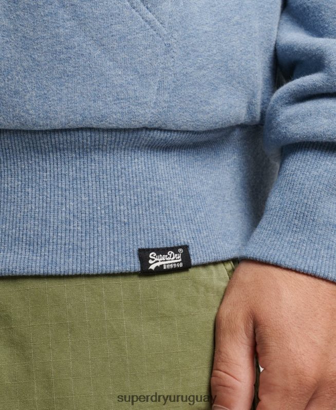 uy Superdry hombres sudadera con cremallera y forro de borreguito esencial azul claro DT2N8Z4988 ropa