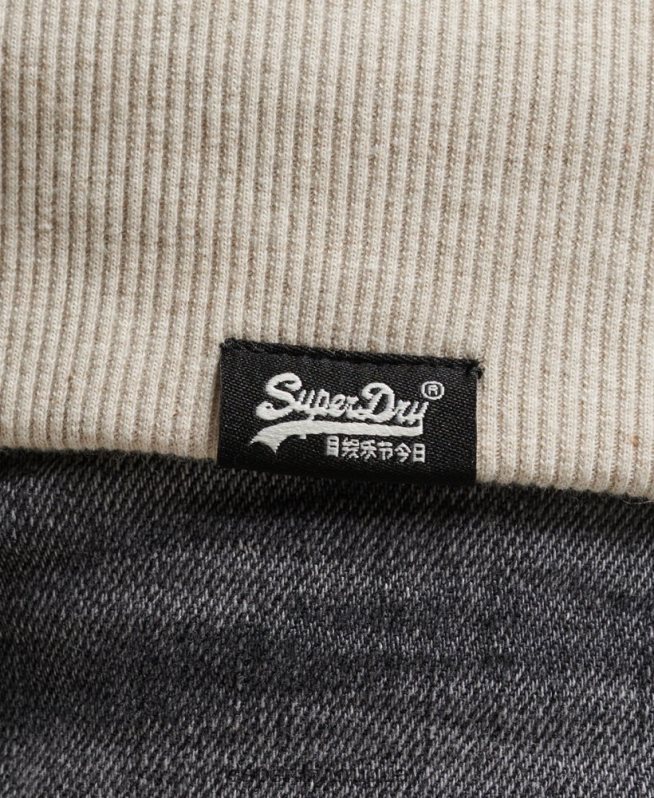 uy Superdry hombres sudadera con cremallera y forro de borreguito esencial crema DT2N8Z878 ropa