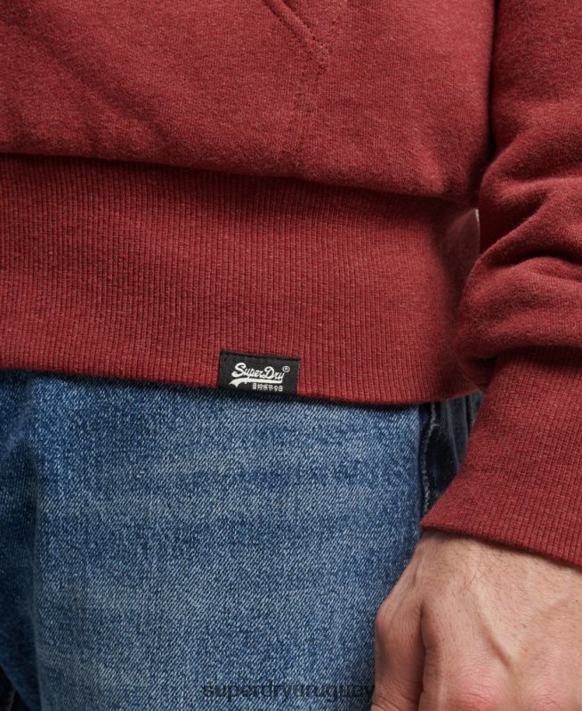 uy Superdry hombres sudadera con cremallera y forro de borreguito esencial rojo DT2N8Z4992 ropa
