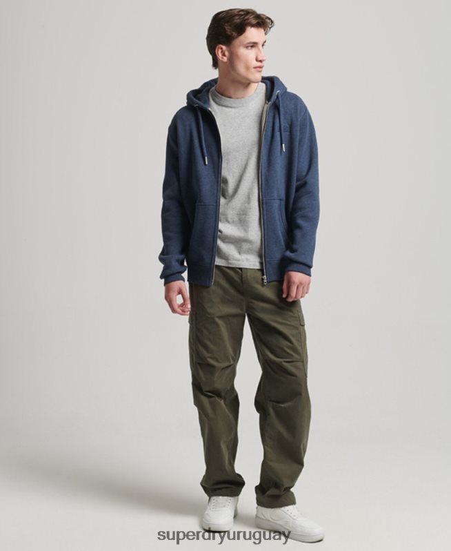 uy Superdry hombres sudadera con cremallera y logo bordado Armada DT2N8Z459 ropa