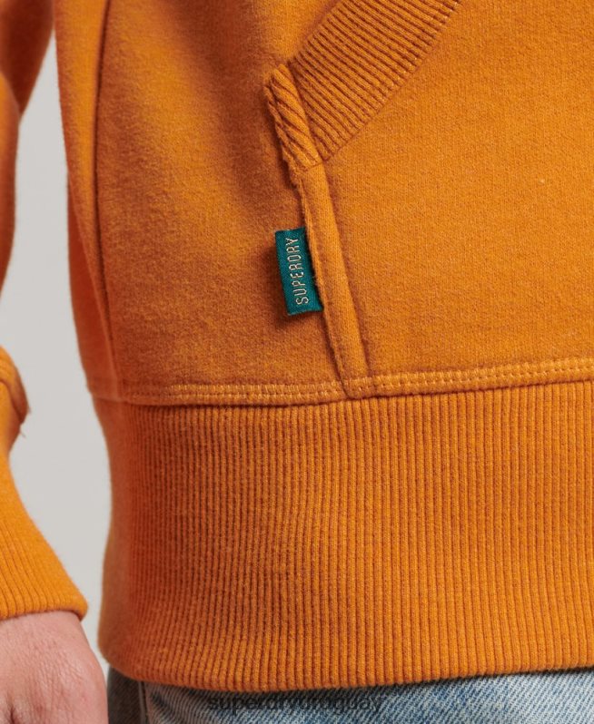 uy Superdry hombres sudadera con cremallera y logo bordado amarillo DT2N8Z617 ropa