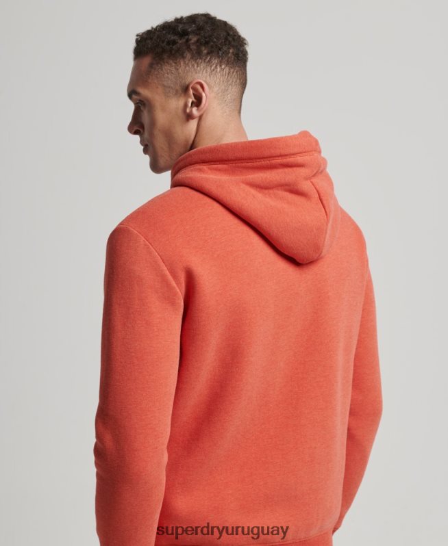 uy Superdry hombres sudadera con cremallera y logo bordado naranja DT2N8Z675 ropa
