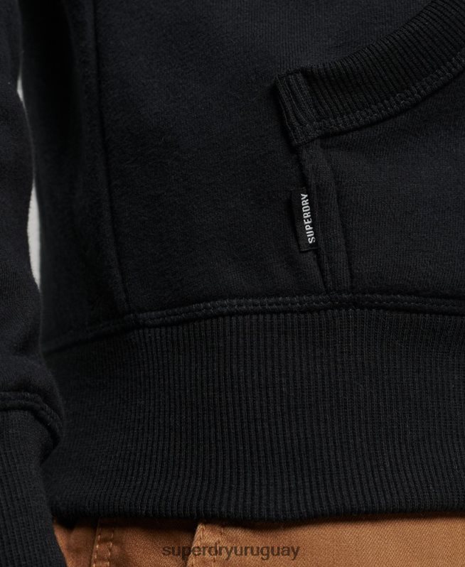 uy Superdry hombres sudadera con cremallera y logo bordado negro DT2N8Z731 ropa