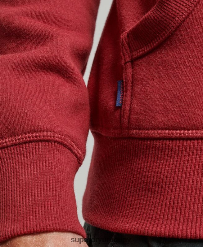 uy Superdry hombres sudadera con cremallera y logo bordado rojo DT2N8Z698 ropa