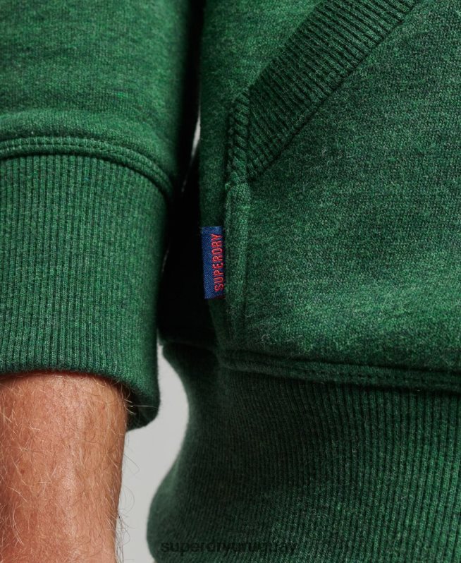 uy Superdry hombres sudadera con cremallera y logo bordado verde DT2N8Z465 ropa