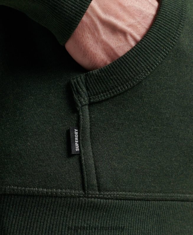 uy Superdry hombres sudadera con cremallera y logo bordado verde DT2N8Z487 ropa