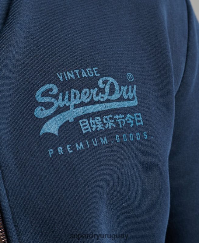 uy Superdry hombres sudadera con cremallera y logo vintage Armada DT2N8Z456 ropa