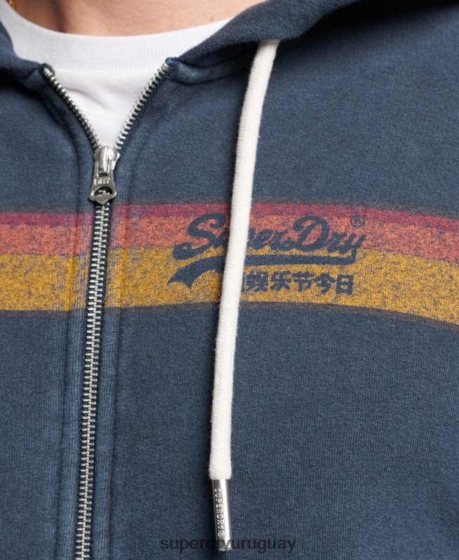 uy Superdry hombres sudadera con cremallera y logo vintage cali Armada DT2N8Z454 ropa