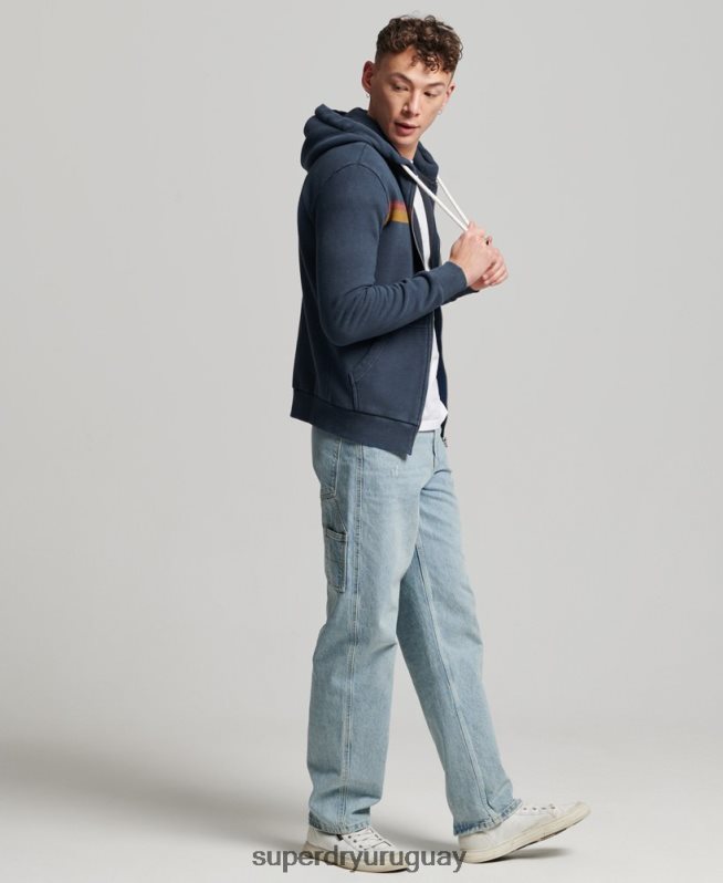 uy Superdry hombres sudadera con cremallera y logo vintage cali Armada DT2N8Z454 ropa