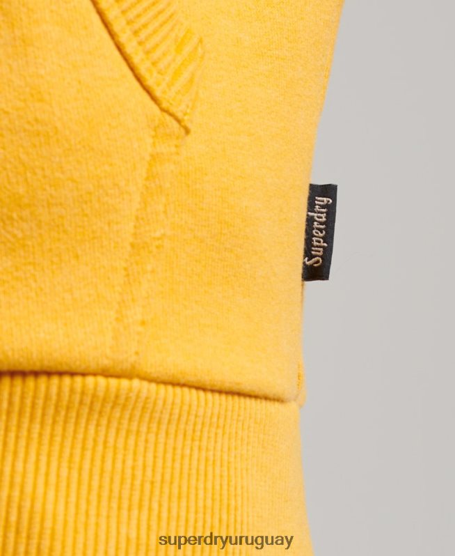 uy Superdry hombres sudadera con cremallera y logo vintage cali amarillo DT2N8Z485 ropa