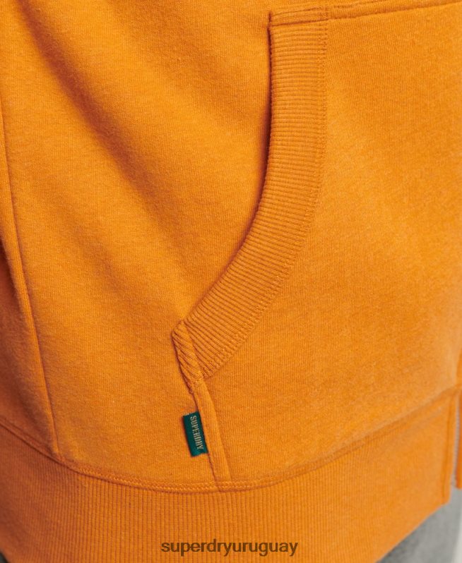 uy Superdry hombres sudadera con cremallera y logo vintage de algodón orgánico amarillo DT2N8Z624 ropa