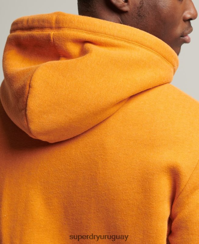 uy Superdry hombres sudadera con cremallera y logo vintage de algodón orgánico amarillo DT2N8Z624 ropa