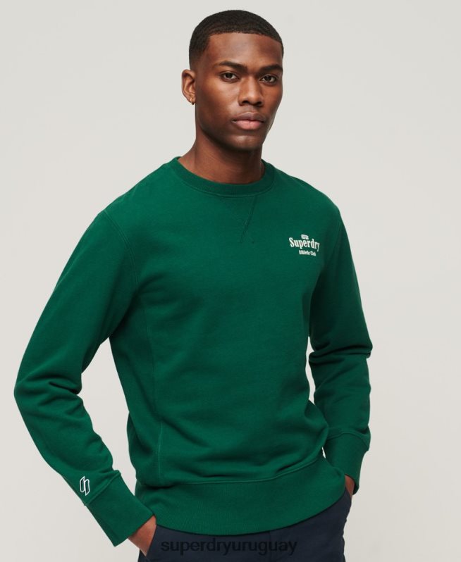 uy Superdry hombres sudadera con cuello redondo Code Athletic Club verde DT2N8Z529 ropa