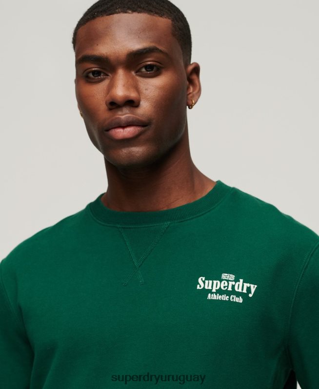 uy Superdry hombres sudadera con cuello redondo Code Athletic Club verde DT2N8Z529 ropa