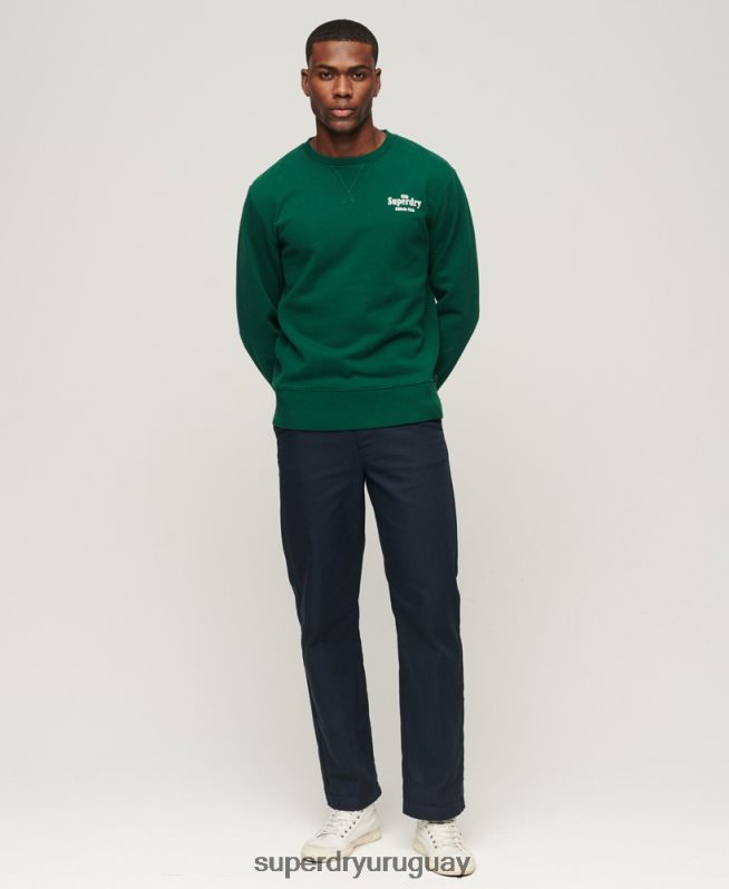 uy Superdry hombres sudadera con cuello redondo Code Athletic Club verde DT2N8Z529 ropa