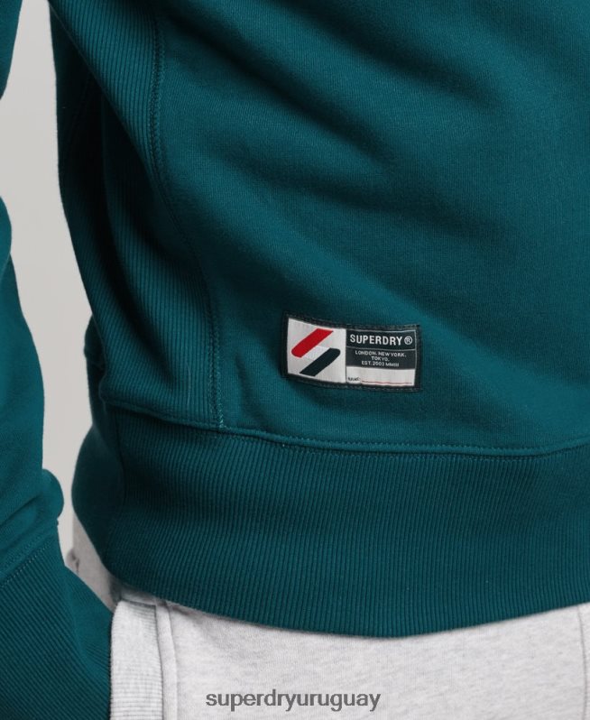 uy Superdry hombres sudadera con cuello redondo Code Essential de algodón orgánico azul DT2N8Z5172 ropa