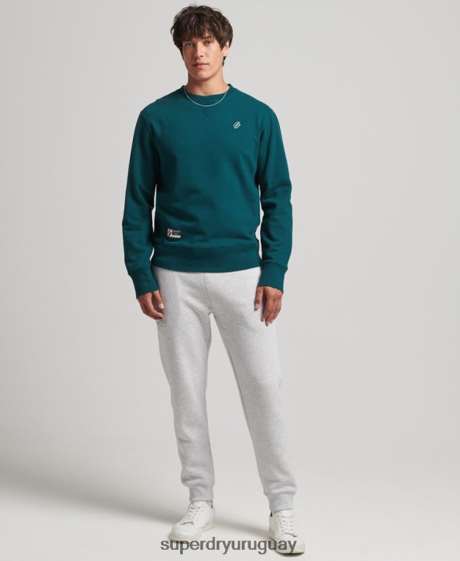uy Superdry hombres sudadera con cuello redondo Code Essential de algodón orgánico azul DT2N8Z5172 ropa