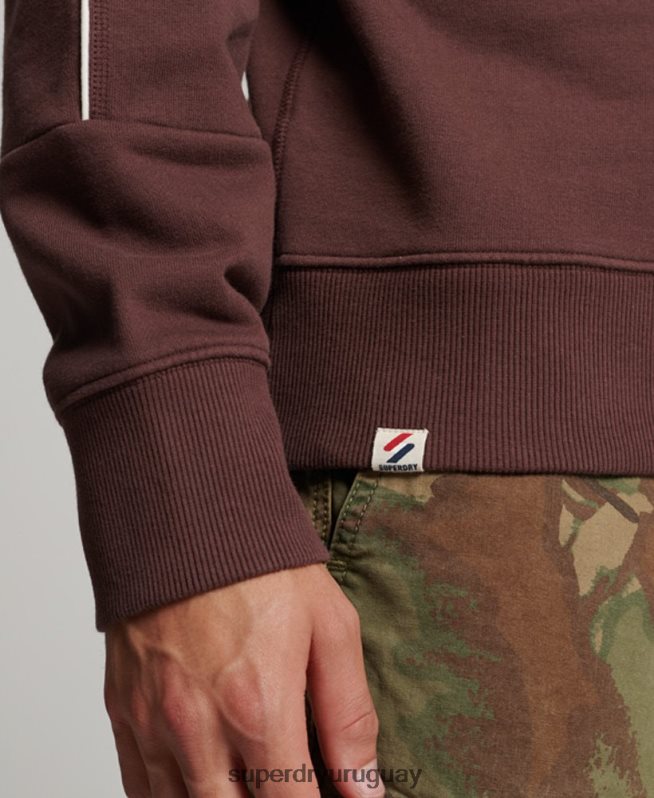 uy Superdry hombres sudadera con cuello redondo Code Heritage marrón DT2N8Z117 ropa