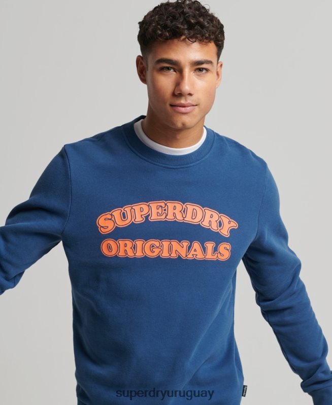 uy Superdry hombres sudadera con cuello redondo clásico cooper vintage Armada DT2N8Z693 ropa