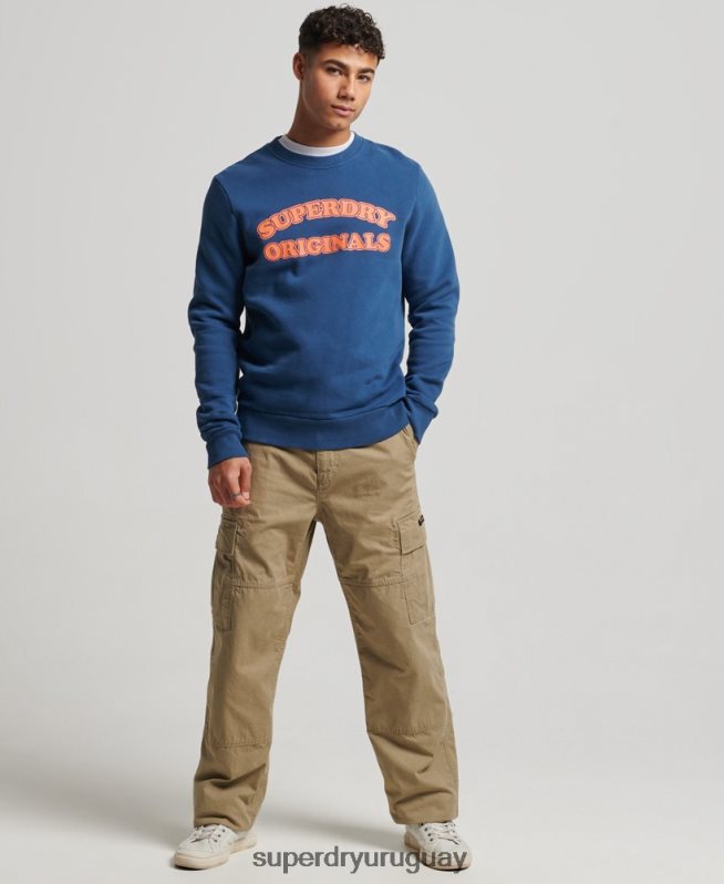 uy Superdry hombres sudadera con cuello redondo clásico cooper vintage Armada DT2N8Z693 ropa