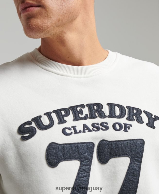 uy Superdry hombres sudadera con cuello redondo clásico cooper vintage crema DT2N8Z724 ropa