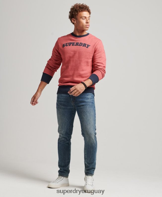 uy Superdry hombres sudadera con cuello redondo clásico cooper vintage rojo DT2N8Z5224 ropa