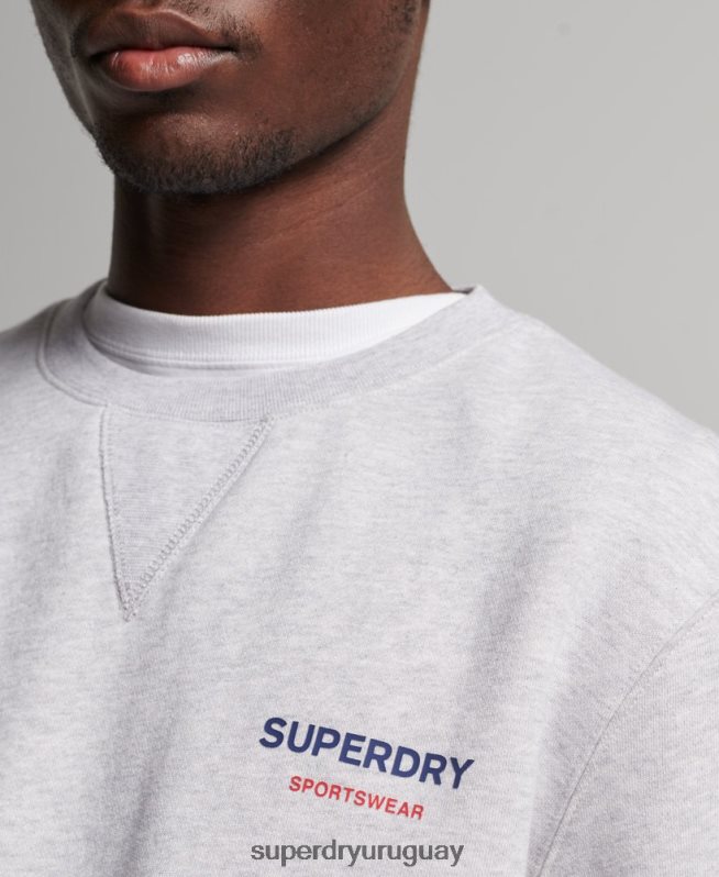 uy Superdry hombres sudadera con cuello redondo code sportswear gris DT2N8Z513 ropa