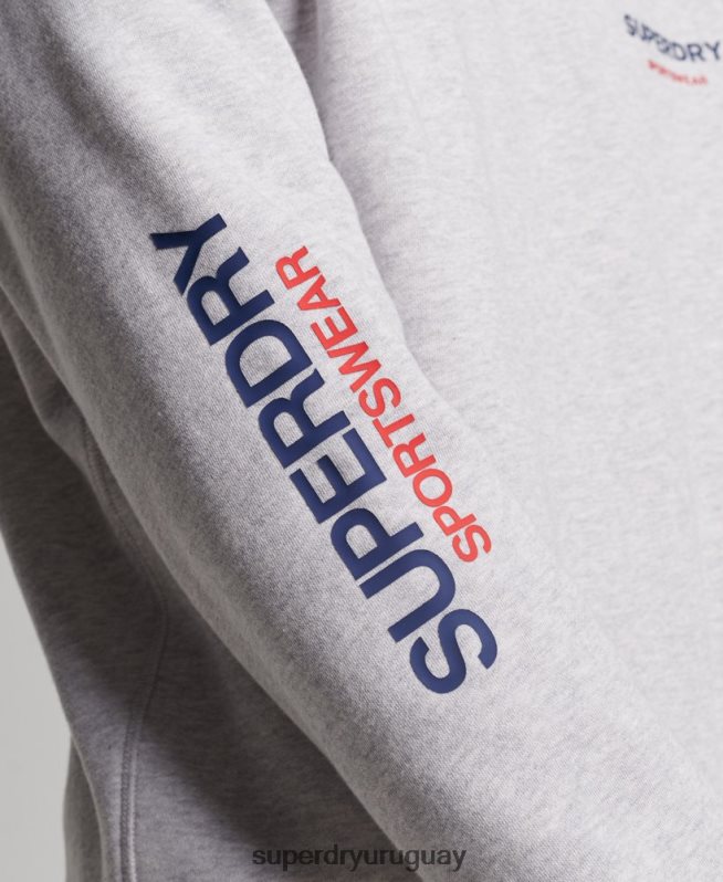 uy Superdry hombres sudadera con cuello redondo code sportswear gris DT2N8Z513 ropa