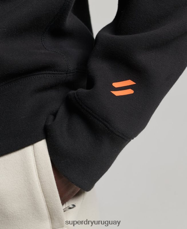 uy Superdry hombres sudadera con cuello redondo code sportswear negro DT2N8Z630 ropa