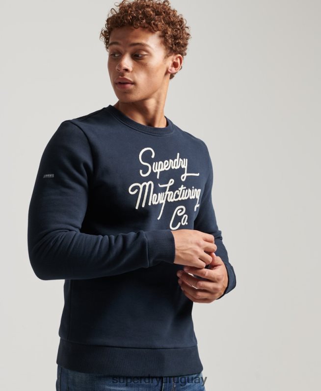 uy Superdry hombres sudadera con cuello redondo diseñada y confeccionada Armada DT2N8Z761 ropa