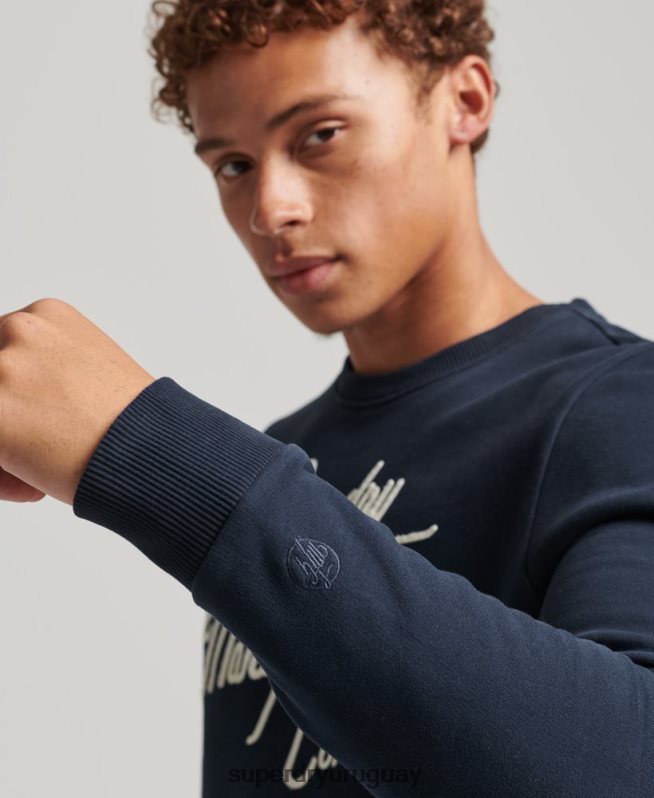 uy Superdry hombres sudadera con cuello redondo diseñada y confeccionada Armada DT2N8Z761 ropa